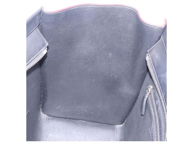 Céline Borsa a mano CELINE Luggage Mini Shopper in pelle Blu Turchese Auth LN125SAM - vista 22