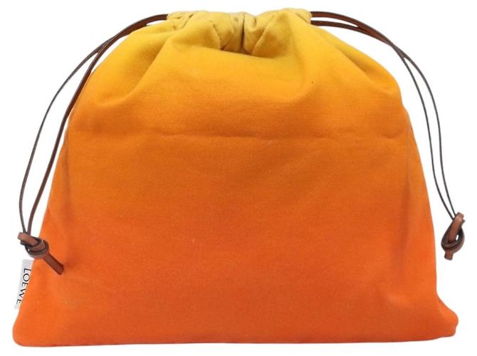 LOEWE Parauzui Visa Collaboration Purse Pouch Canvas Orange Auth 203609 - Ansicht 2