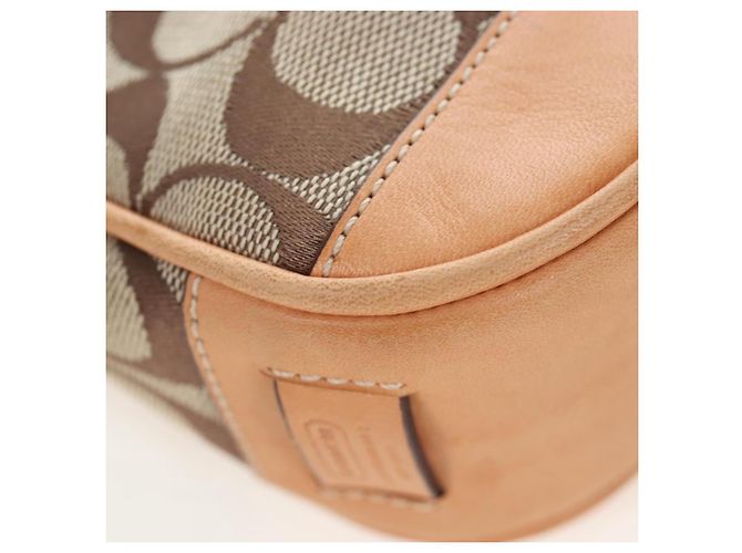 Borsa Coach Signature Canvas Beige Silver Auth ar14259A Argento - vista 10
