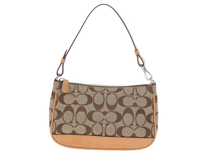Borsa Coach Signature Canvas Beige Silver Auth ar14259A Argento - vista 13
