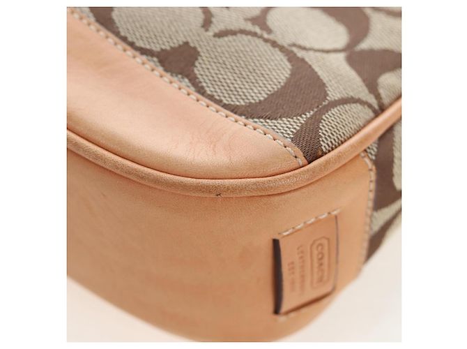 Borsa Coach Signature Canvas Beige Silver Auth ar14259A Argento - vista 17