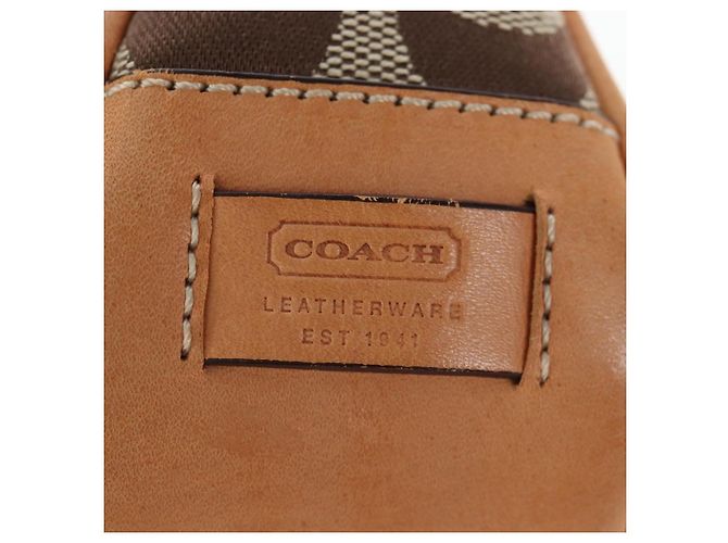 Borsa Coach Signature Canvas Beige Silver Auth ar14259A Argento - vista 18