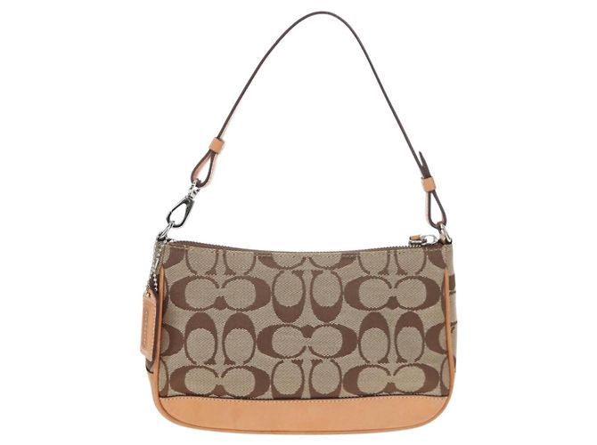 Borsa Coach Signature Canvas Beige Silver Auth ar14259A Argento - vista 2