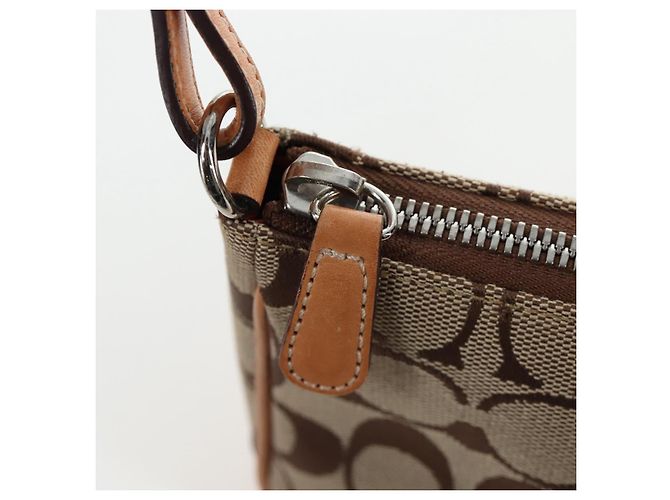 Borsa Coach Signature Canvas Beige Silver Auth ar14259A Argento - vista 20