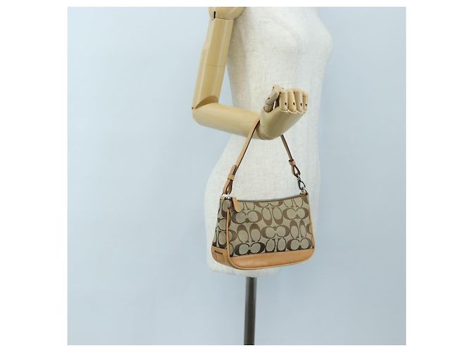 Borsa Coach Signature Canvas Beige Silver Auth ar14259A Argento - vista 24