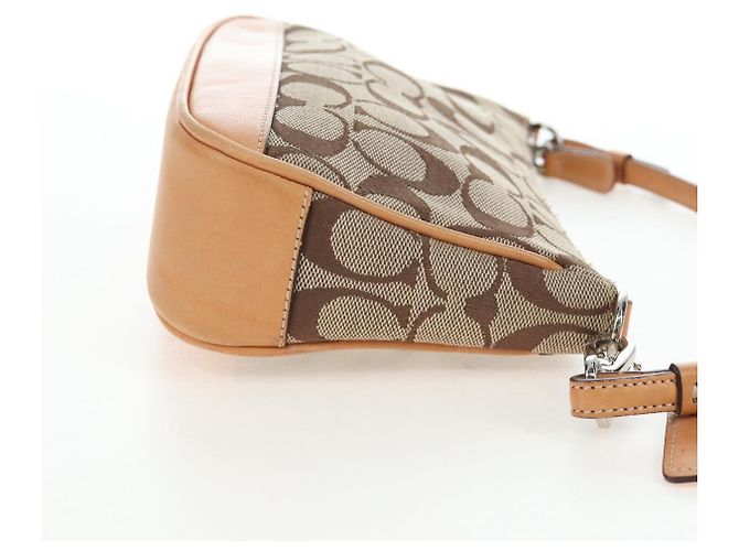 Borsa Coach Signature Canvas Beige Silver Auth ar14259A Argento - vista 4
