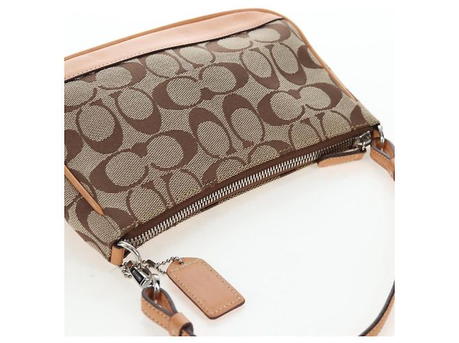 Borsa Coach Signature Canvas Beige Silver Auth ar14259A Argento - vista 6