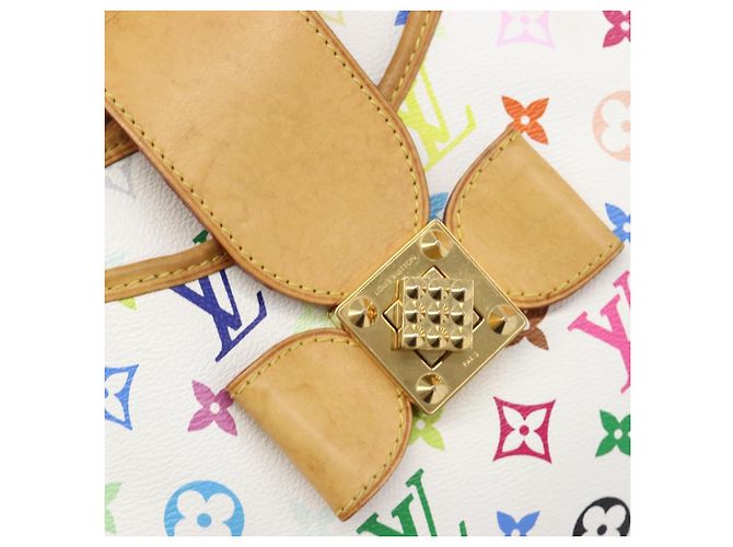 Borsa Tote LOUIS VUITTON Monogram Multicolor Annie GM White M40303 LV Auth 203647 Bianco - vista 19