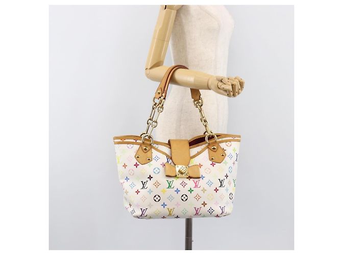Borsa Tote LOUIS VUITTON Monogram Multicolor Annie GM White M40303 LV Auth 203647 Bianco - vista 28