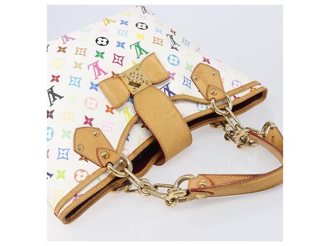 Borsa Tote LOUIS VUITTON Monogram Multicolor Annie GM White M40303 LV Auth 203647 Bianco - vista 6