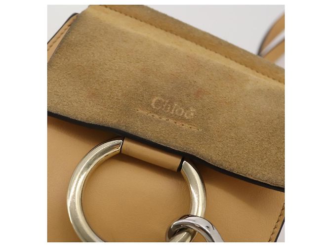 Chloé Borsa a Tracolla Chloe Fay Camoscio Beige Tono Oro Auth 201285 - vista 16