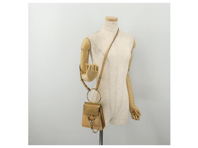Chloé Borsa a Tracolla Chloe Fay Camoscio Beige Tono Oro Auth 201285 - vista 24
