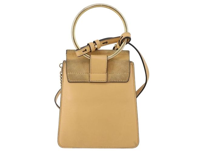 Chloé Borsa a Tracolla Chloe Fay Camoscio Beige Tono Oro Auth 201285 - vista 3