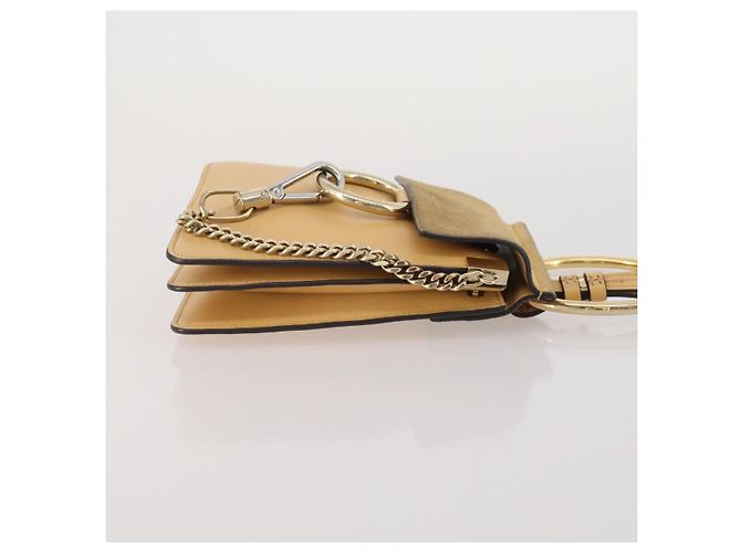 Chloé Borsa a Tracolla Chloe Fay Camoscio Beige Tono Oro Auth 201285 - vista 4