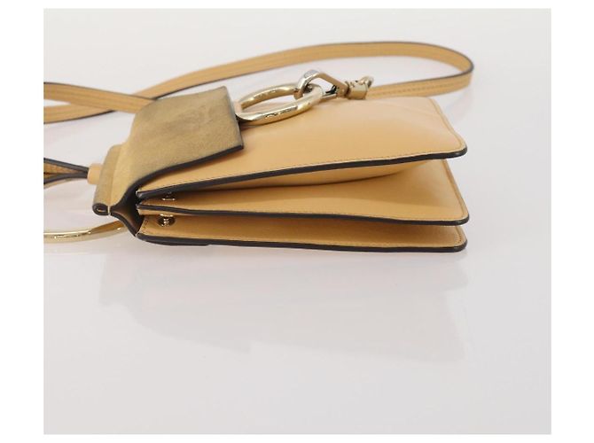 Chloé Borsa a Tracolla Chloe Fay Camoscio Beige Tono Oro Auth 201285 - vista 5