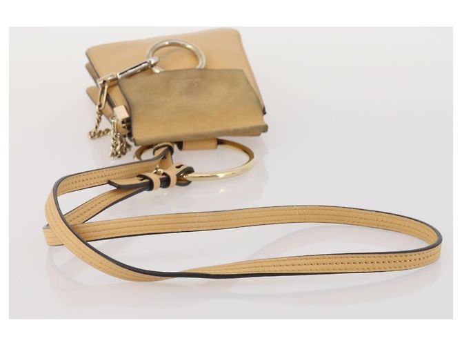 Chloé Borsa a Tracolla Chloe Fay Camoscio Beige Tono Oro Auth 201285 - vista 7