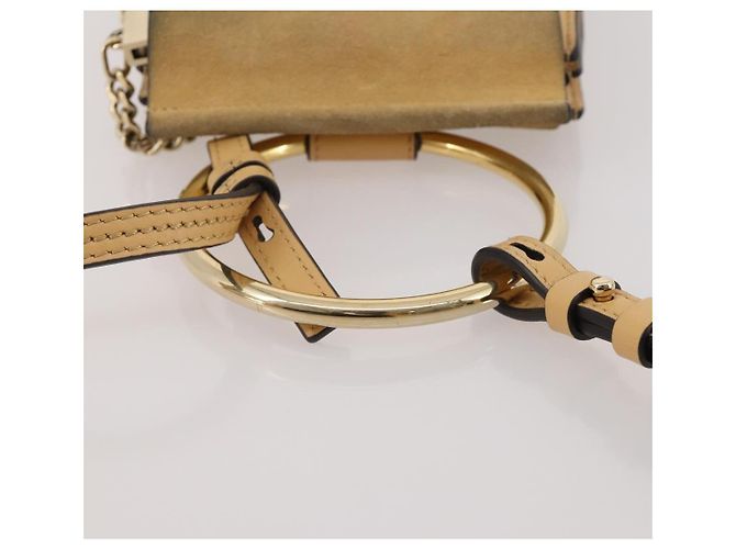 Chloé Borsa a Tracolla Chloe Fay Camoscio Beige Tono Oro Auth 201285 - vista 9