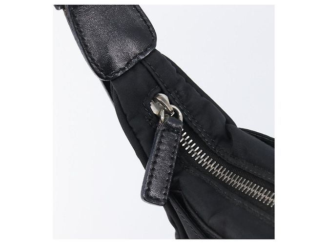FENDI Schultertasche Nylon Schwarz Silber Auth 203677A - Ansicht 19