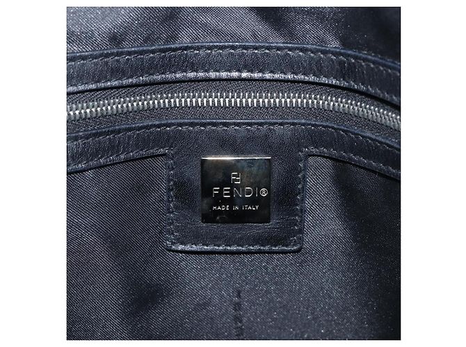 FENDI Schultertasche Nylon Schwarz Silber Auth 203677A - Ansicht 20