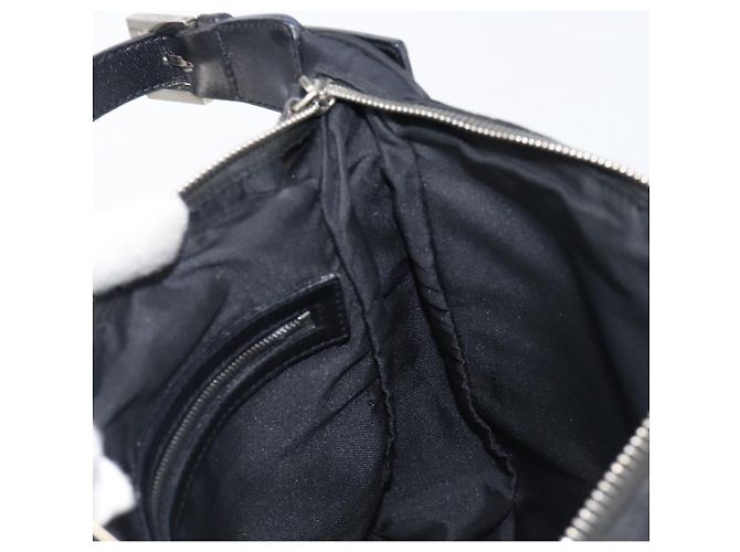 FENDI Schultertasche Nylon Schwarz Silber Auth 203677A - Ansicht 21