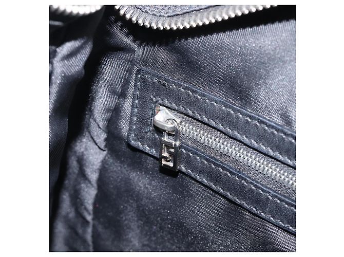 FENDI Schultertasche Nylon Schwarz Silber Auth 203677A - Ansicht 23