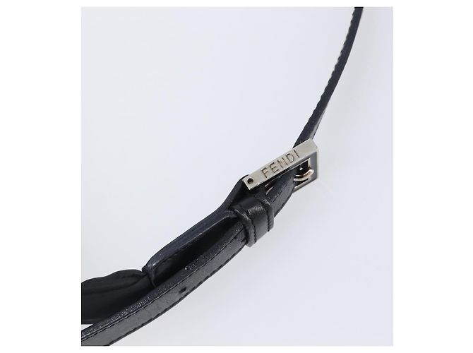 FENDI Schultertasche Nylon Schwarz Silber Auth 203677A - Ansicht 9