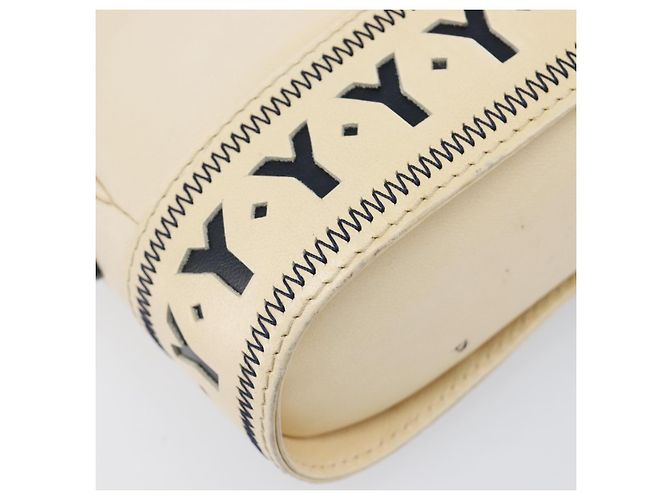 Autre Marque Borsa a tracolla SAINT LAURENT in pelle beige e oro Auth 201477 D'oro - vista 16