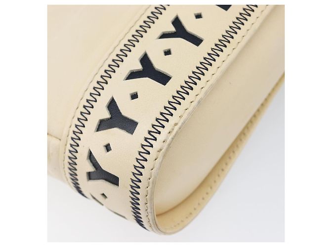 Autre Marque Borsa a tracolla SAINT LAURENT in pelle beige e oro Auth 201477 D'oro - vista 18
