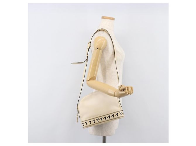 Autre Marque Borsa a tracolla SAINT LAURENT in pelle beige e oro Auth 201477 D'oro - vista 27