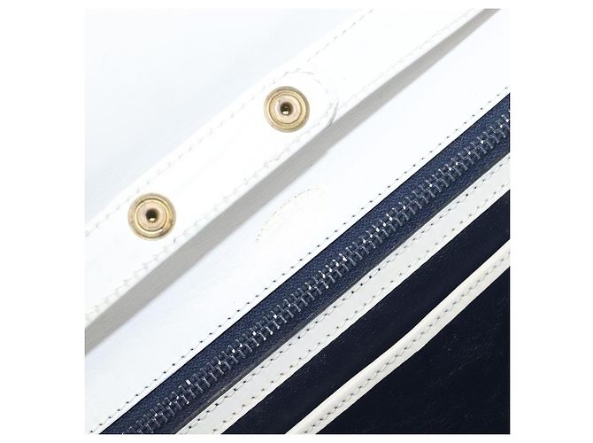 Bolsa de Ombro com Corrente GUCCI em Couro Branco Ouro Auth 204318 Dourado - vista 22
