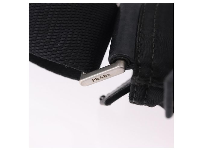 Borsa a Tracolla PRADA Nylon Nero Argento Auth 200013A - vista 19