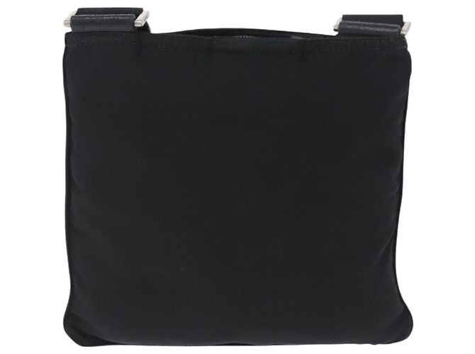 Borsa a Tracolla PRADA Nylon Nero Argento Auth 200013A - vista 2
