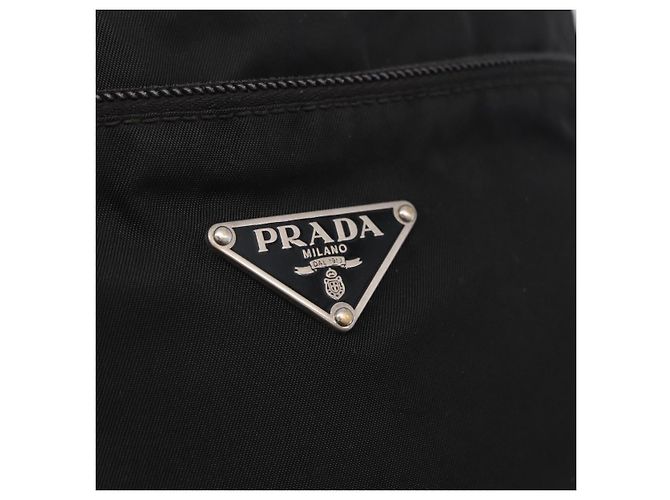 Borsa a Tracolla PRADA Nylon Nero Argento Auth 200013A - vista 22
