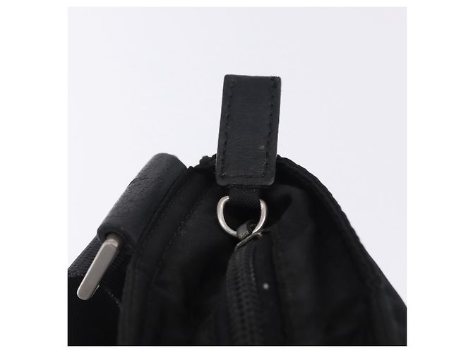 Borsa a Tracolla PRADA Nylon Nero Argento Auth 200013A - vista 23
