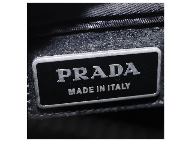 Borsa a Tracolla PRADA Nylon Nero Argento Auth 200013A - vista 24