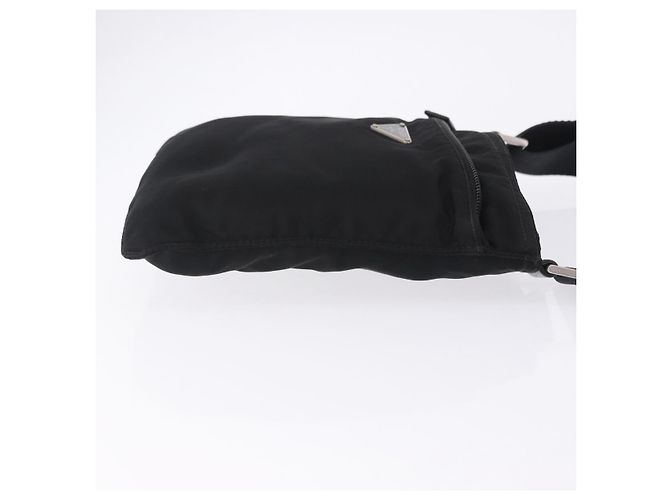 Borsa a Tracolla PRADA Nylon Nero Argento Auth 200013A - vista 3