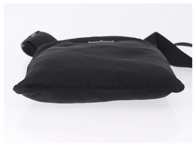 Borsa a Tracolla PRADA Nylon Nero Argento Auth 200013A - vista 5