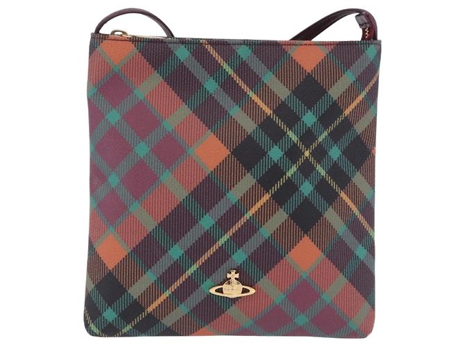 Borsa a tracolla Vivienne Westwood PVC Leather Multicolor Gold Auth 204037A Multicolore D'oro - vista 13