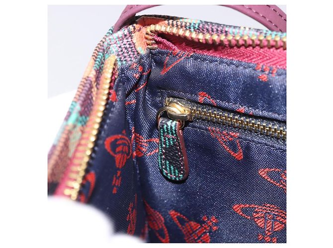 Borsa a tracolla Vivienne Westwood PVC Leather Multicolor Gold Auth 204037A Multicolore D'oro - vista 21