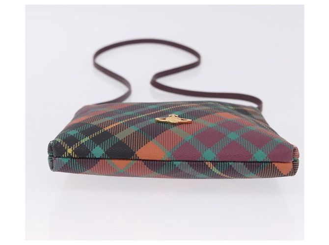 Borsa a tracolla Vivienne Westwood PVC Leather Multicolor Gold Auth 204037A Multicolore D'oro - vista 6