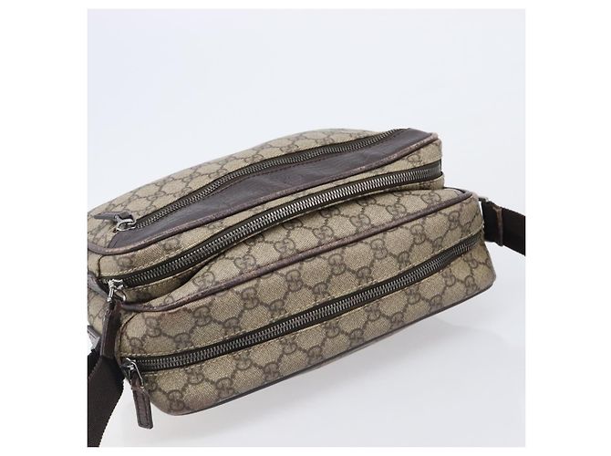 Borsa a tracolla GUCCI GG Supreme PVC Beige Silver 114531 Auth BA15711 Argento - vista 6