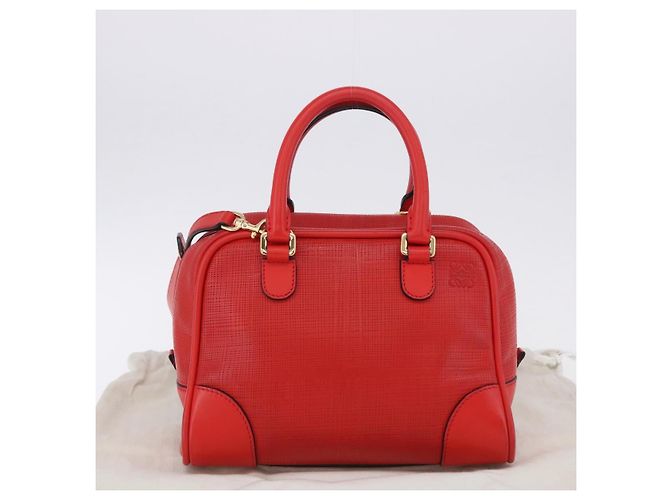 Borsa a mano LOEWE in pelle 2way rossa tono oro Auth ka6204V Rosso - vista 12