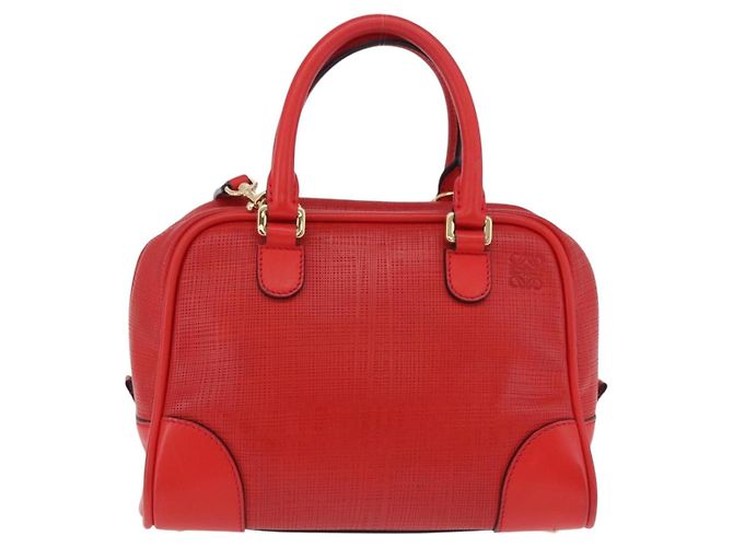 Borsa a mano LOEWE in pelle 2way rossa tono oro Auth ka6204V Rosso - vista 13