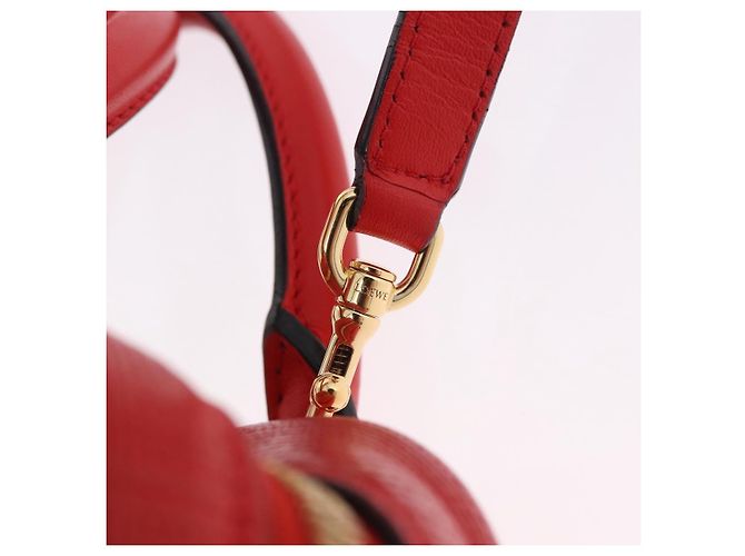 Borsa a mano LOEWE in pelle 2way rossa tono oro Auth ka6204V Rosso - vista 20