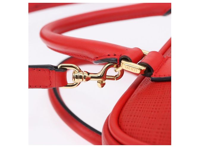 Borsa a mano LOEWE in pelle 2way rossa tono oro Auth ka6204V Rosso - vista 21
