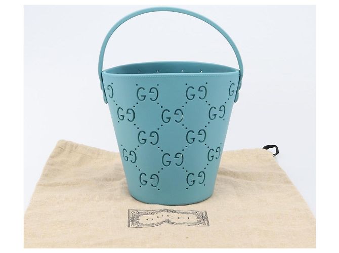 Borsa per bambini GUCCI in gomma Turquoise Blue 723051 Auth 202697M Turchese - vista 12