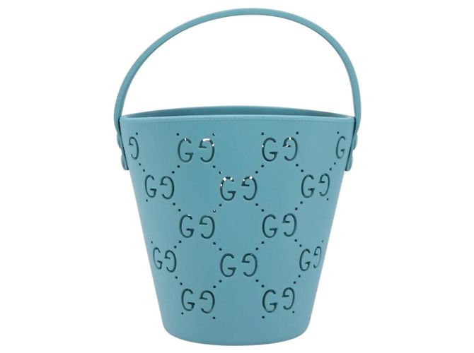 Borsa per bambini GUCCI in gomma Turquoise Blue 723051 Auth 202697M Turchese - vista 13