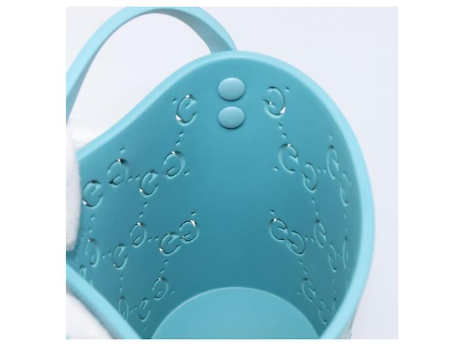 Borsa per bambini GUCCI in gomma Turquoise Blue 723051 Auth 202697M Turchese - vista 19
