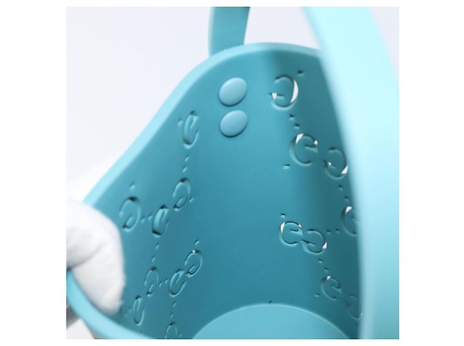 Borsa per bambini GUCCI in gomma Turquoise Blue 723051 Auth 202697M Turchese - vista 20