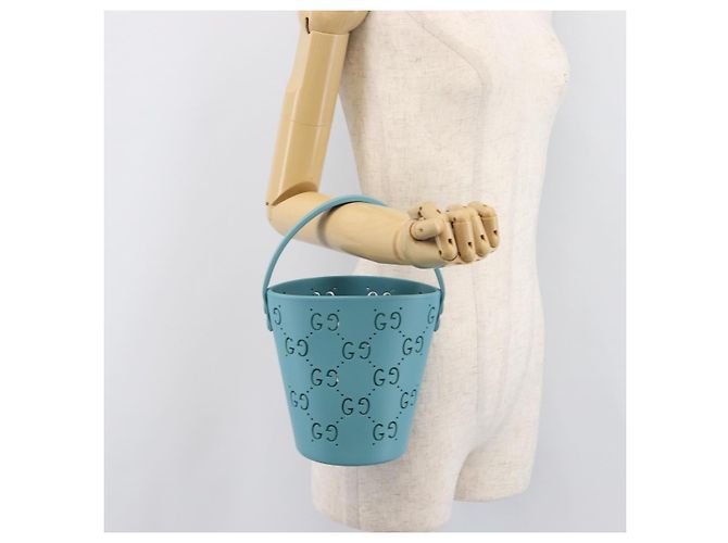 Borsa per bambini GUCCI in gomma Turquoise Blue 723051 Auth 202697M Turchese - vista 21